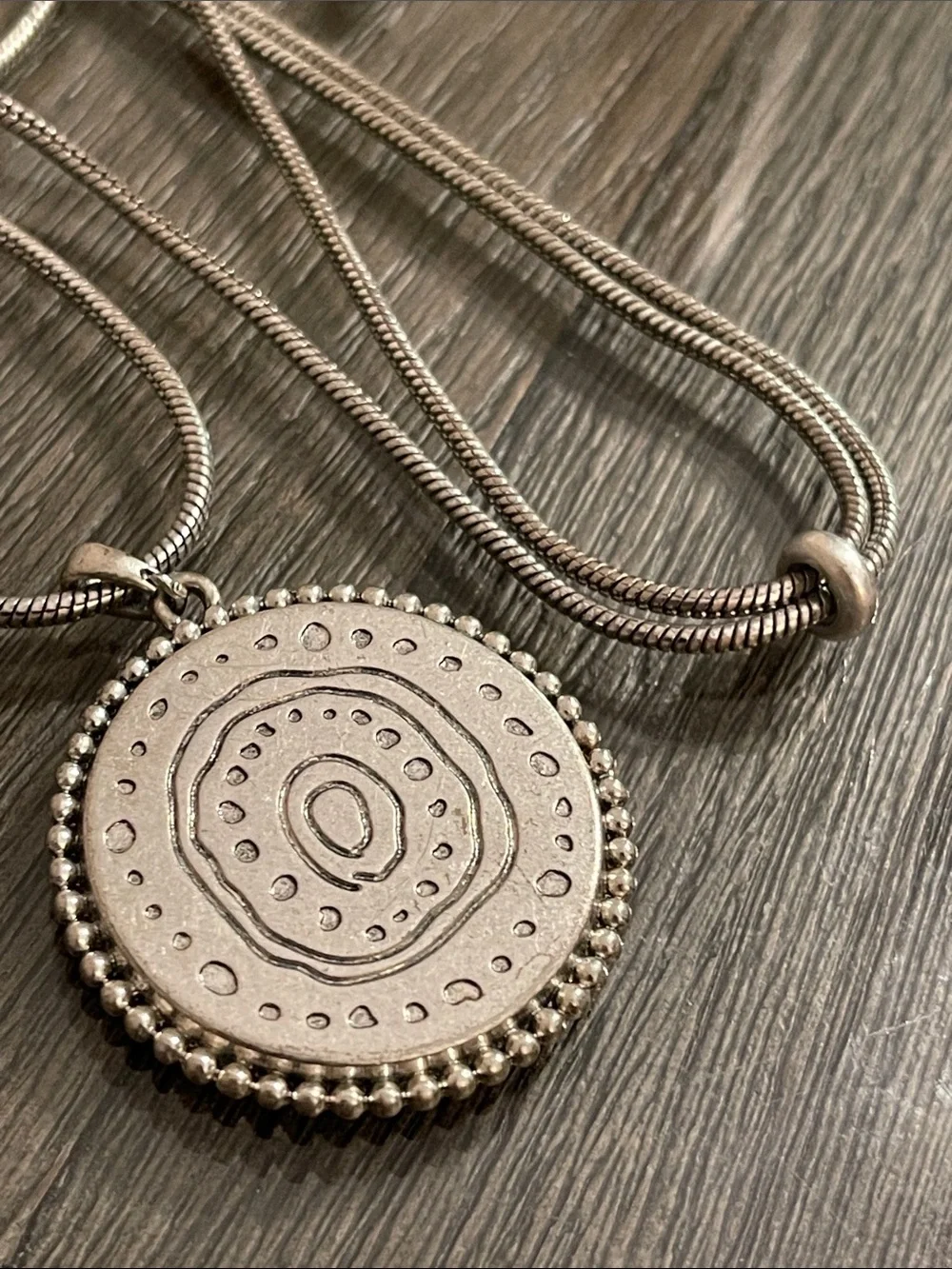Lucky Brand Abalone Pendant Necklace Featuring an Iridescent Abalone Pendant